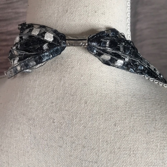 BLACK GRAY WHITE ACCESSORY SCARF - Picture 5 of 8